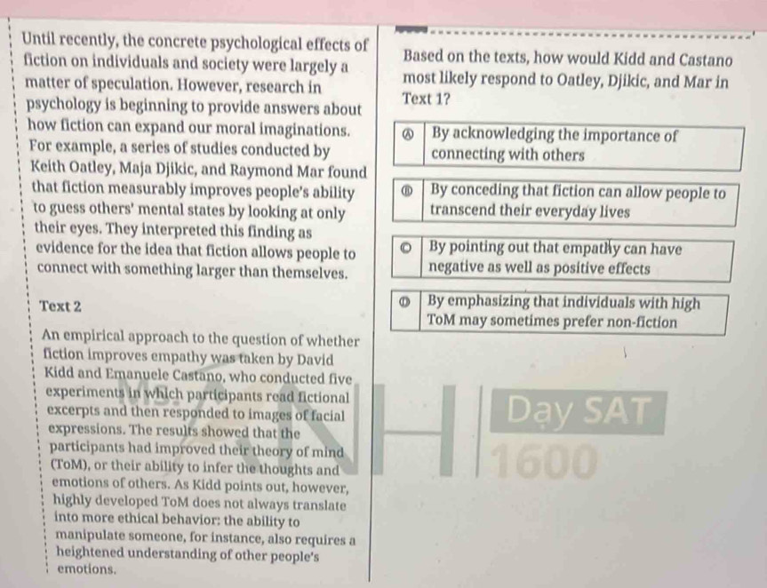 Solved: Until recently, the concrete psychological effects of Based on ...