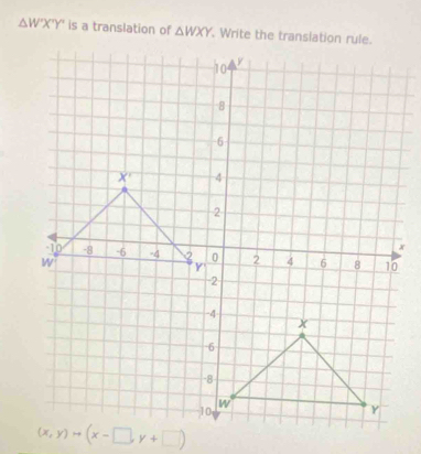 △ WXY is a translation of △ WXY