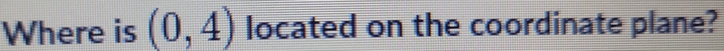 Where is (0,4) located on the coordinate plane?