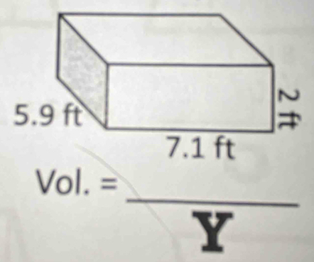 Vol.= (7.1ft)/Y 