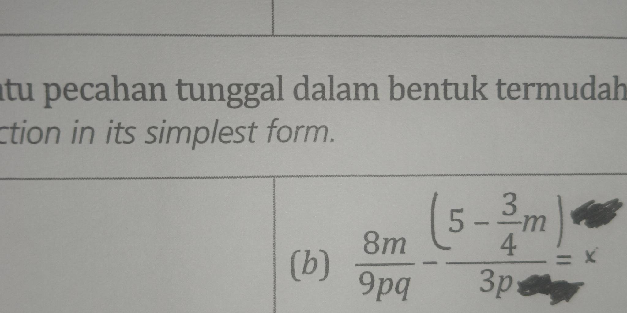 itu pecahan tunggal dalam bentuk termudah
ction in its simplest form.