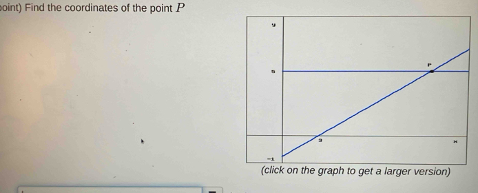 point) Find the coordinates of the point P