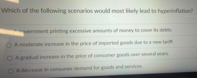 Gelöst:Which of the following scenarios would most likely lead to ...