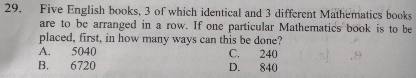 Solved: Five English books, 3 of which identical and 3 different ...