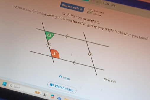 TU= Summary
Bookwark code: 1D abowed Calculator
Not to scale
Search
Watch video