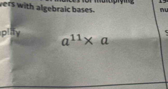 vers with algebraic bases. 
nu 
piify
a^(11)* a