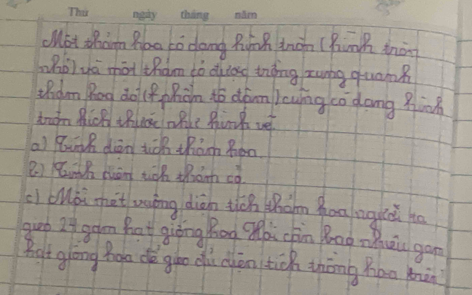 MMot thinm Moo to dong Ring Iron Think tho 
zhò) zá mhàt thàm tó chiag thòng zung quan? 
thidm Rog do lfphàm to dfin )cwing co dang pin 
truon Rick thuacnBle Pink ve. 
a) Bunh diān tiǒh thānn hon 
2) Pih chant tich thành co 
LI oài nhot uaing diàn thǒo hom hoo aguà ho 
gub 2+ gam hot giǒng Bog aài chn Bao nǎui gan 
Rot glong hola deè gho dù cèn tiog zhōng hao yàn