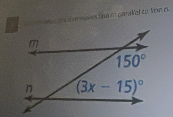 th t makes line m parallel to line n