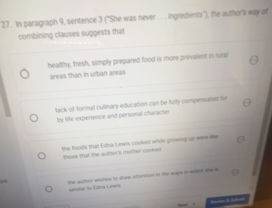 Solved: In paragraph 9, sentence 3 (''She was never . . . ingredients ...