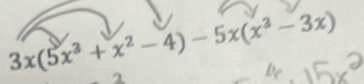 3x(5x^3+x^2-4)-5x(x^3-3x)