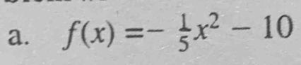 f(x)=- 1/5 x^2-10