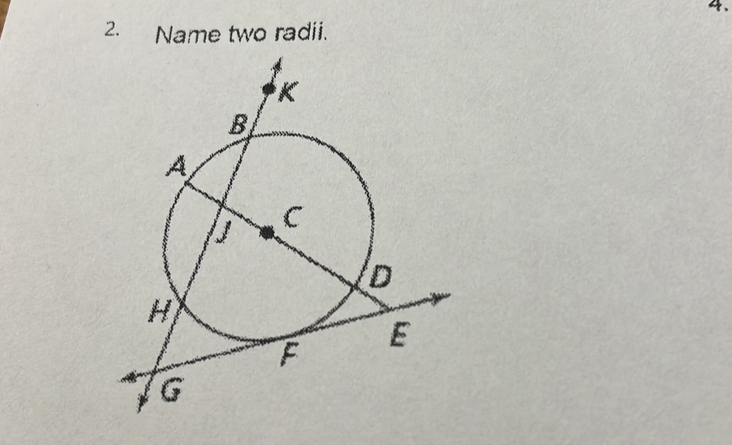 Name two radii.