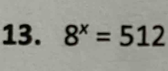 8^x=512