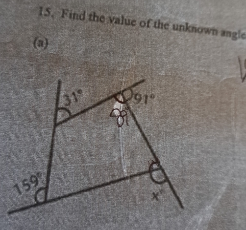 Find the value of the unknown angle
(a)