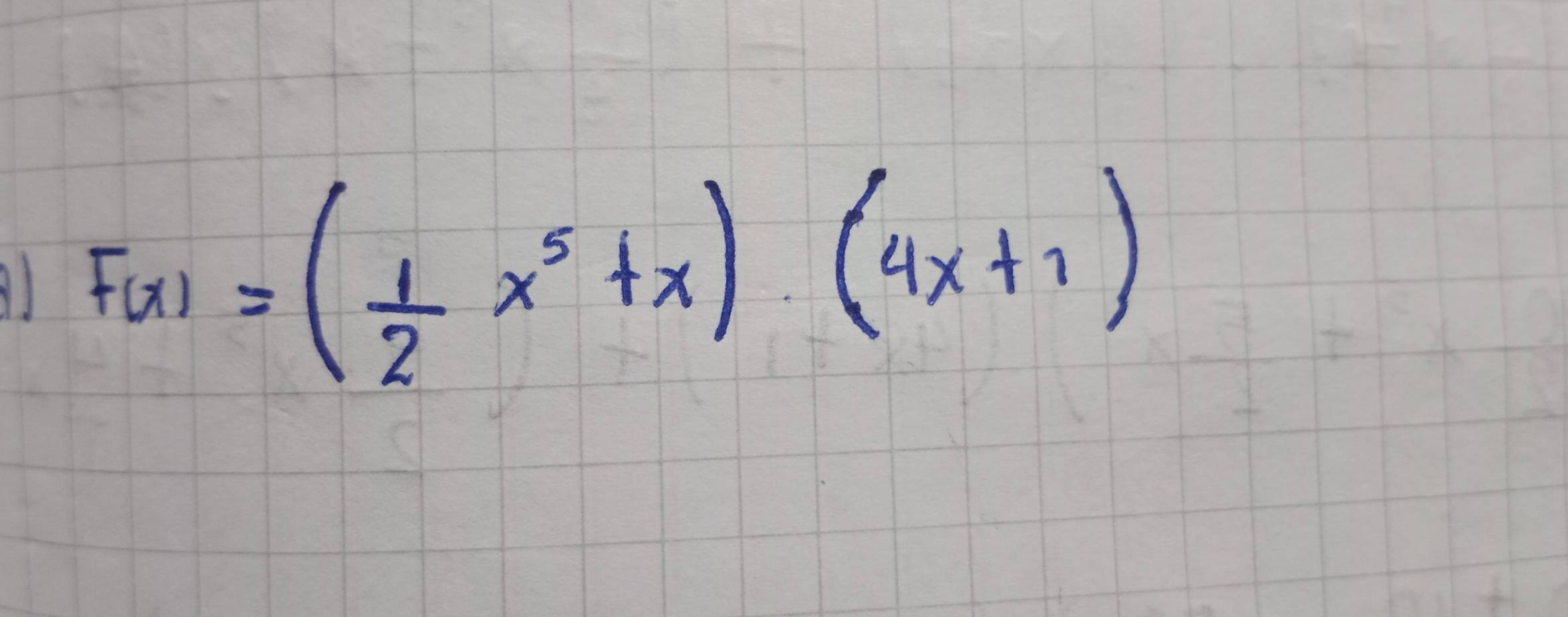 F(x)=( 1/2 x^5+x)(4x+1)