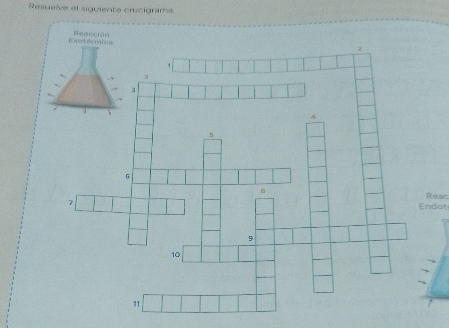 Resuelve el siguiente crucigrama. 
Reac 
ndot