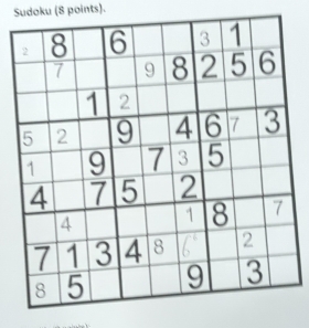 Sudoku (8 points).