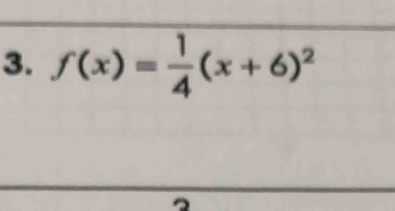 f(x)= 1/4 (x+6)^2