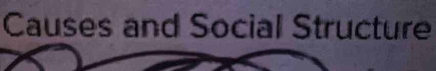 Causes and Social Structure