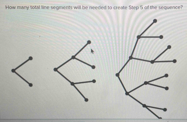 How many total line segments will be needed to create Step 5 of the sequence?