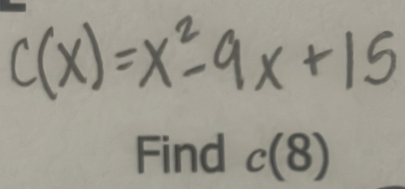 Find c(8)