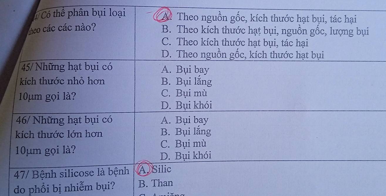 do phổi bị nhiễm bụ