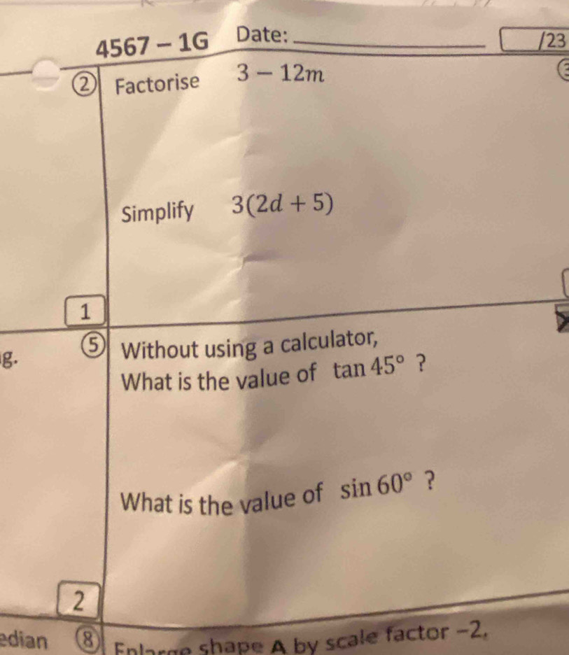 edian 8 re shape A by scale factor -2,