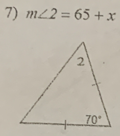 m∠ 2=65+x