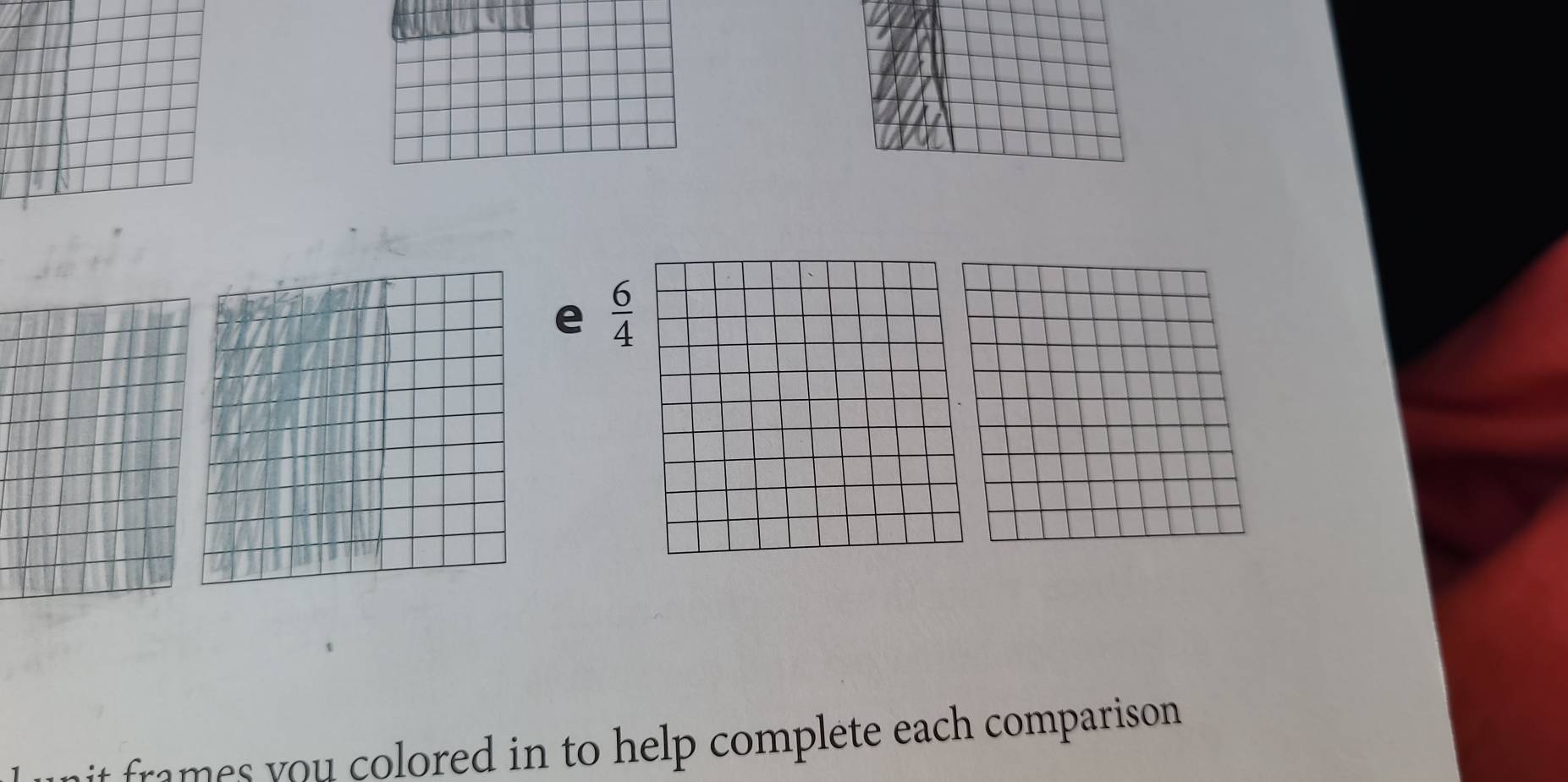  6/4 
it frames you colored in to help complete each comparison