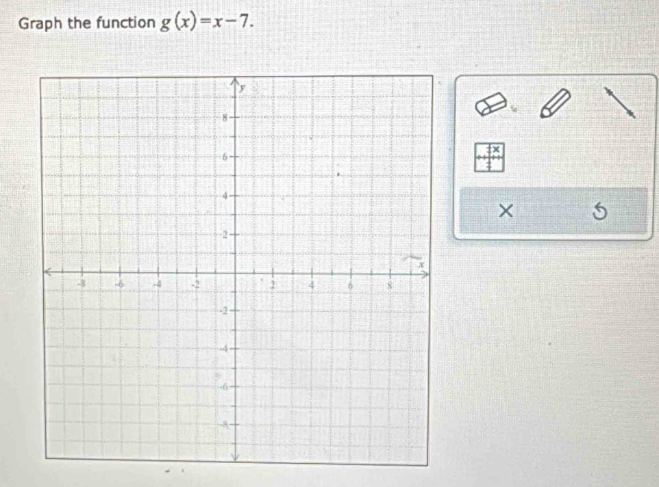 Graph the function g(x)=x-7. 
×