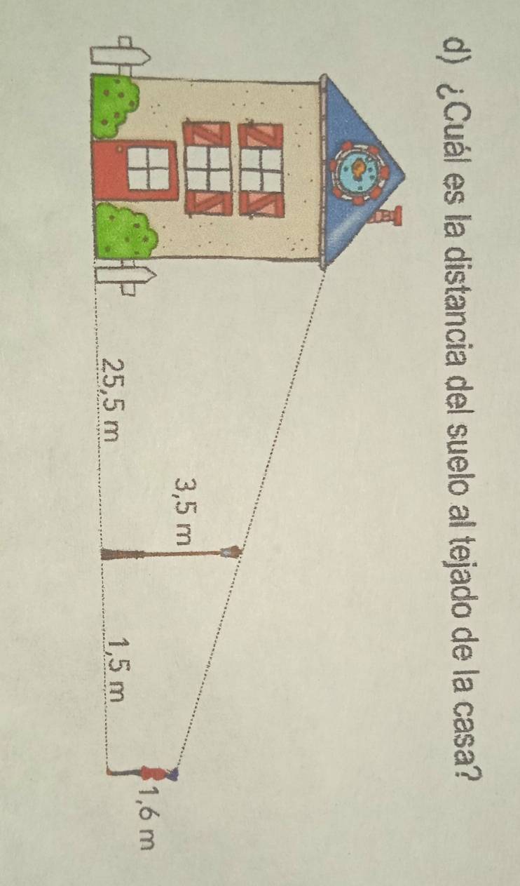 ¿Cuál es la distancia del suelo al tejado de la casa?