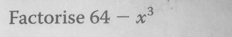 Factorise 64-x^3