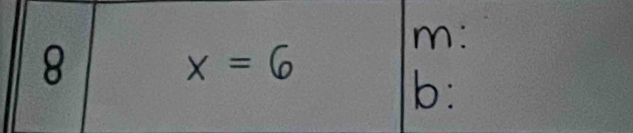 8
m :
x=6
b