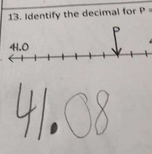 Identify the decimal for P=