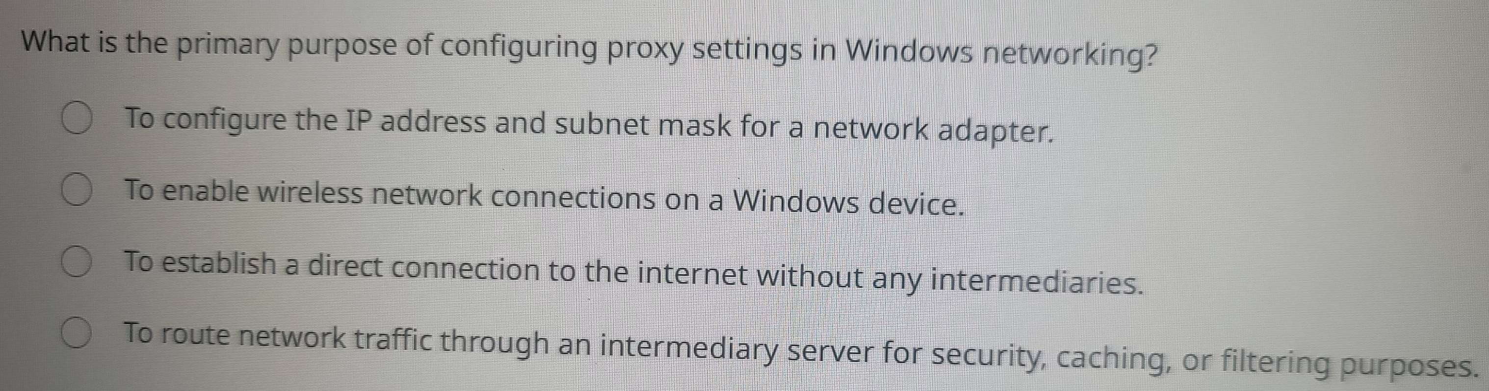 Solved: What is the primary purpose of configuring proxy settings in ...