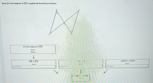 overline BD
overline BE≌ overline ED
∠ B=CD