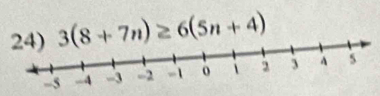 3(8+7n)≥ 6(5n+4)