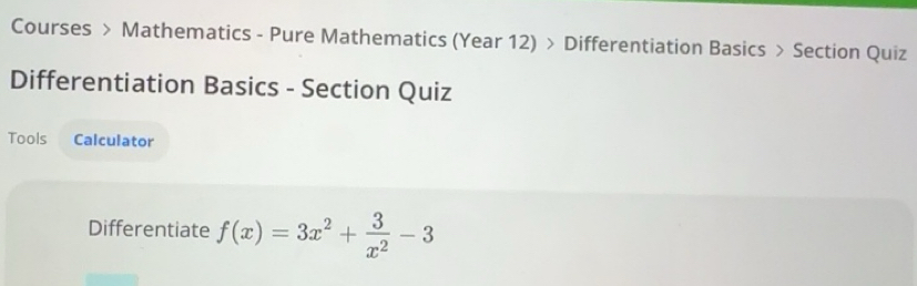 Solved: Courses > Mathematics - Pure Mathematics (Year 12 ...
