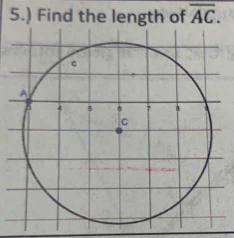 5.) Find the length of overline AC.