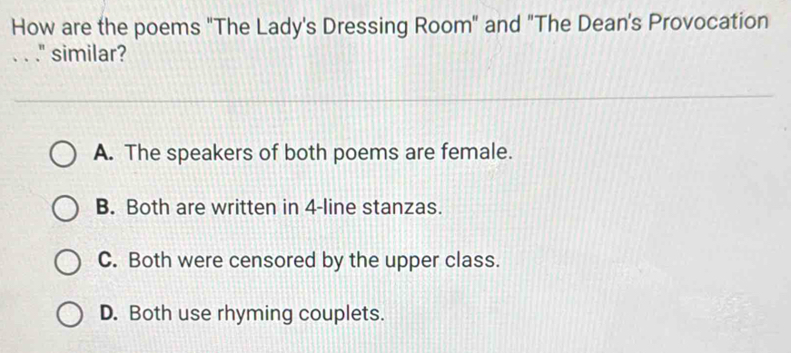 Solved: How are the poems 