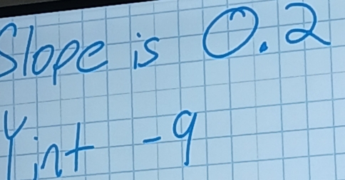 Slope is 0. Q
Yin +-9