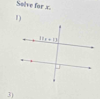 Solve for x.
1)
3)