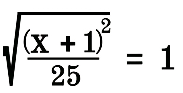 sqrt(frac (x+1)^2)25=1