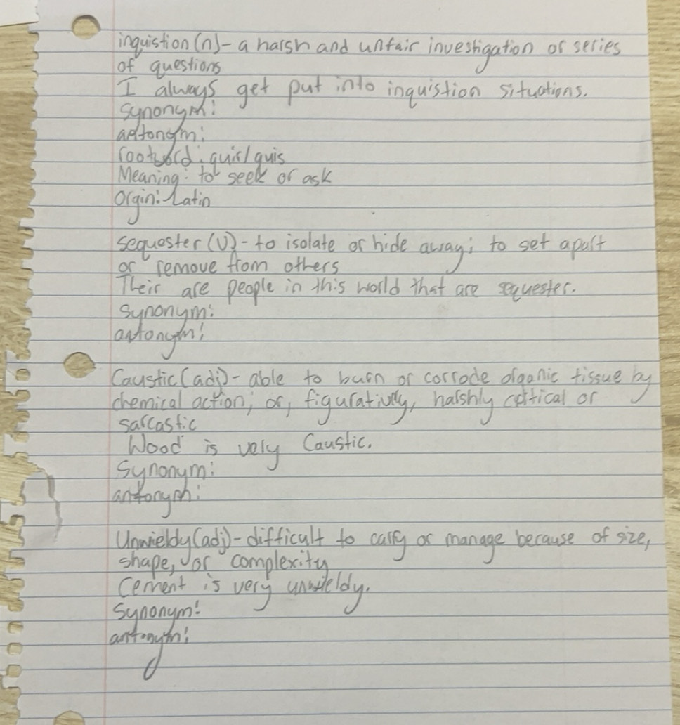 Solved: ingquistion al-a harsh and unfair inveshigation or series of ...