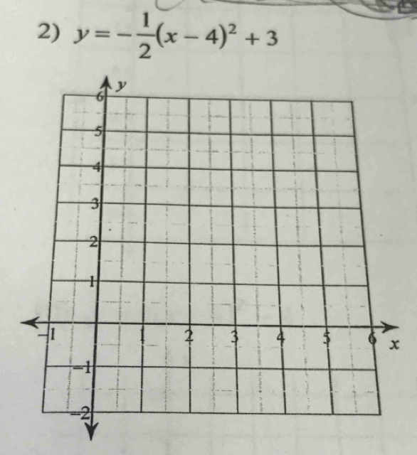 y=- 1/2 (x-4)^2+3