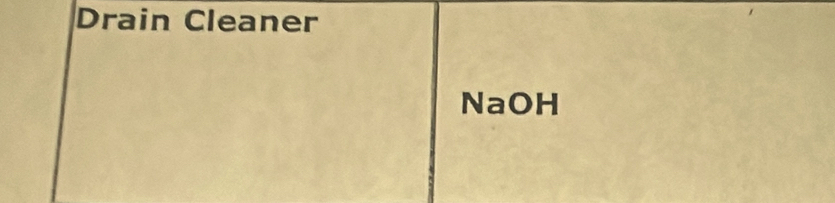 Drain Cleaner 
NaOH