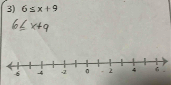 6≤ x+9