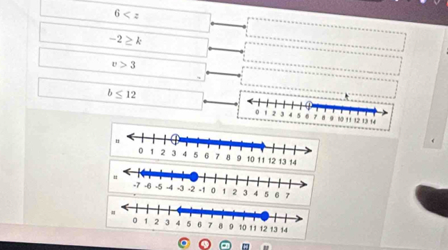 6
-2≥ k
v>3
b≤ 12