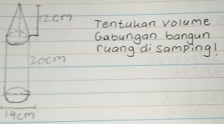 Tentakan volume 
Gabungan bangun 
ruang disamping! 
1