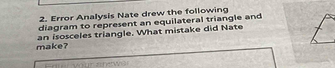 Solved: Error Analysis Nate drew the following diagram to represent an ...